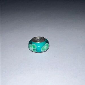 Pandora Green Floral Glass Charm